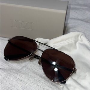 DEZI BluePrint Dark Brown Aviator Sunglasses